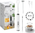 Rechargeable Milk Frother - Electric Handheld Coffee Mixer with 2 Whisks