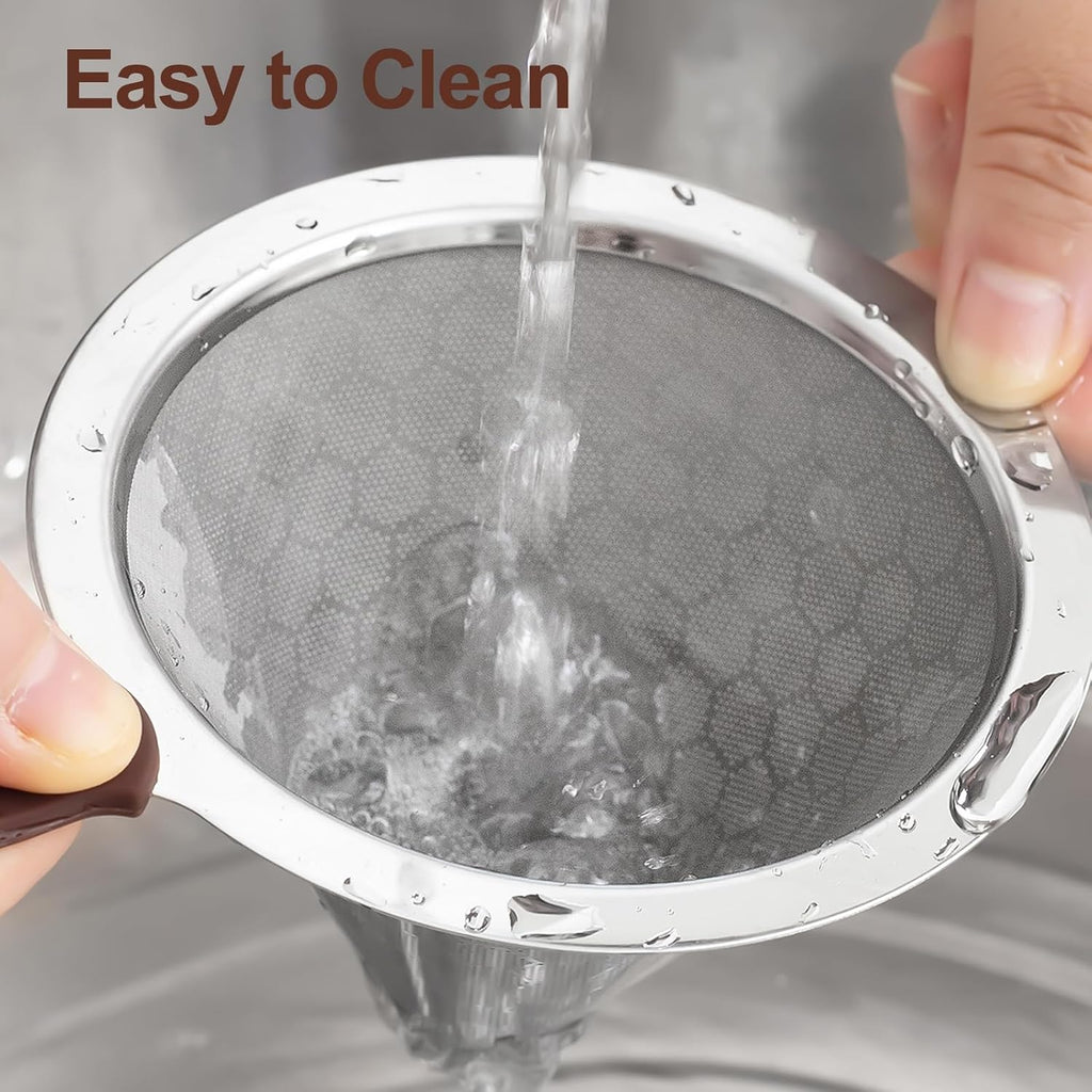 Stainless Steel Pour-Over Coffee Dripper with Reusable Filter