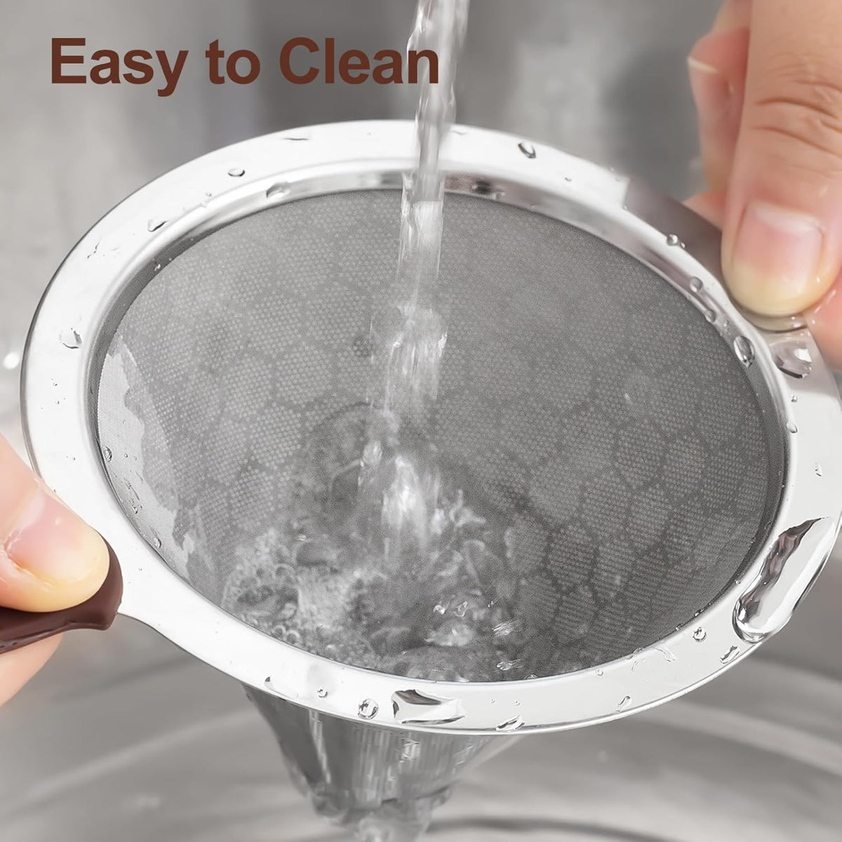 Stainless Steel Pour-Over Coffee Dripper with Reusable Filter