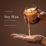 Lavender Soy Wax Candle with Wood Wick, Glass Jar