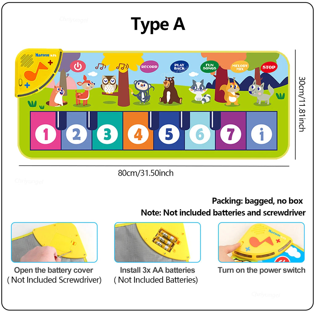Kids Piano Floor Mat — Musical Dance & Keyboard Mat