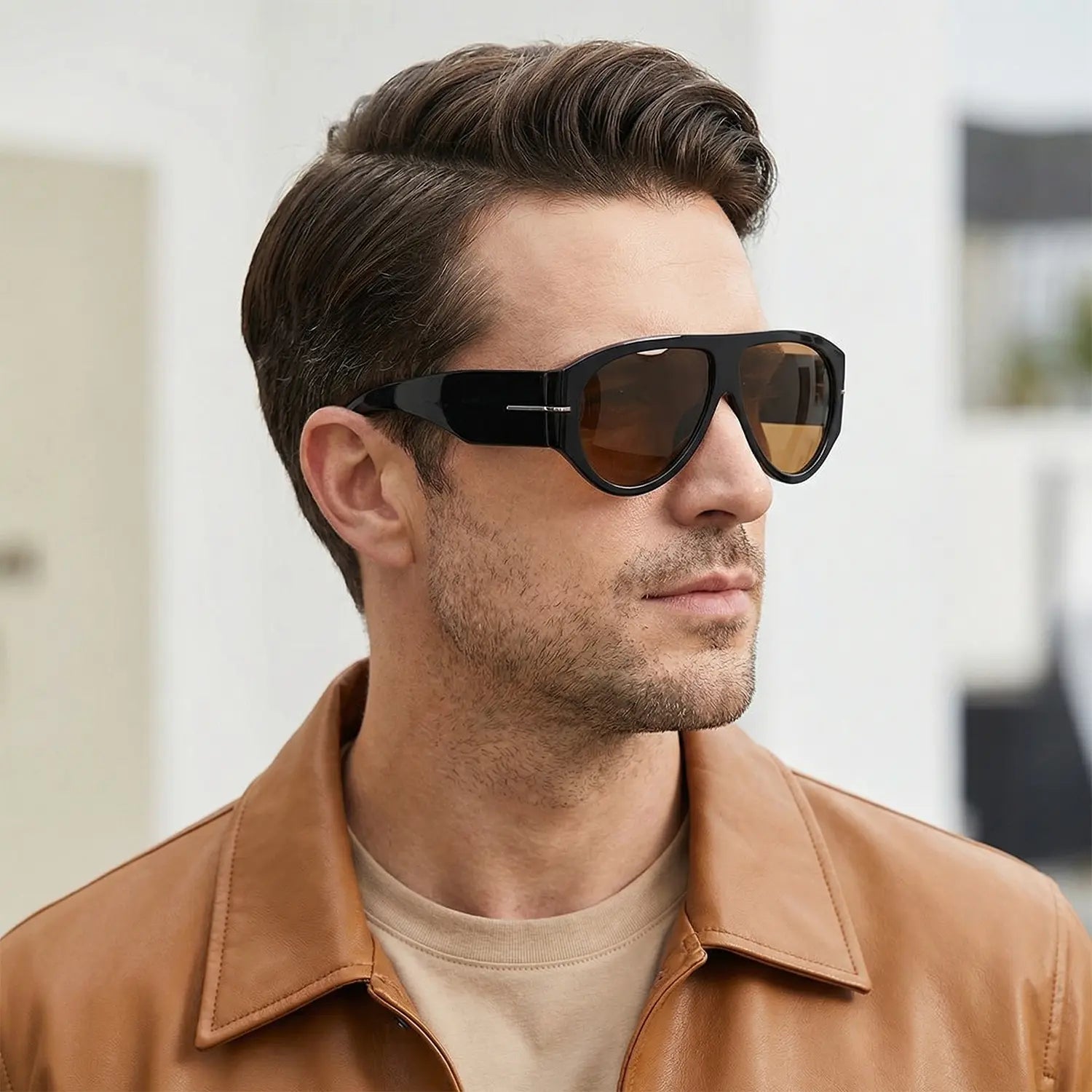 Oversized Retro Aviator Sunglasses 