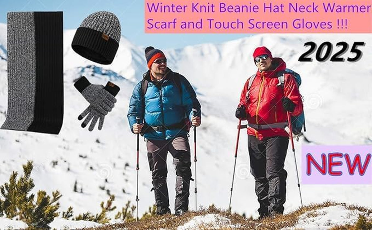 3-Piece Knit Beanie, Scarf & Glove Set