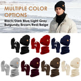 Unisex Winter Hat, Scarf & Glove 3-Piece Set