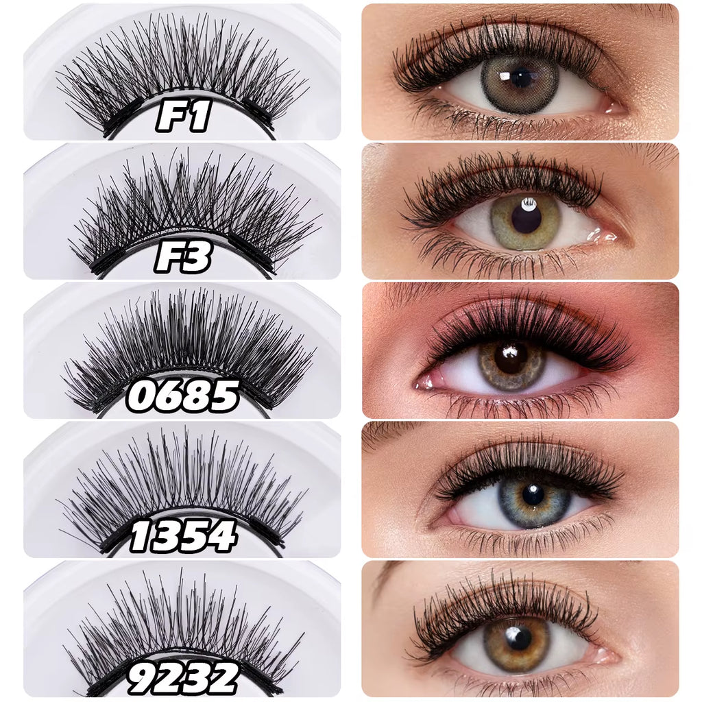 Magnetic Eyelash Kit 5 Pairs with Applicator Tweezer (5 Styles)