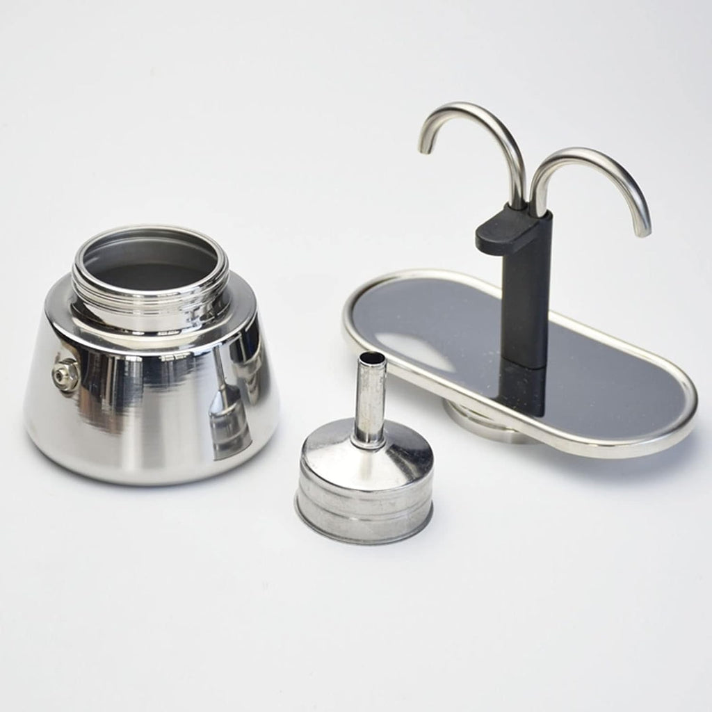 Moka Pot, 100Ml Stainless Steel Mini 2 Cup Stovetop Coffee Maker