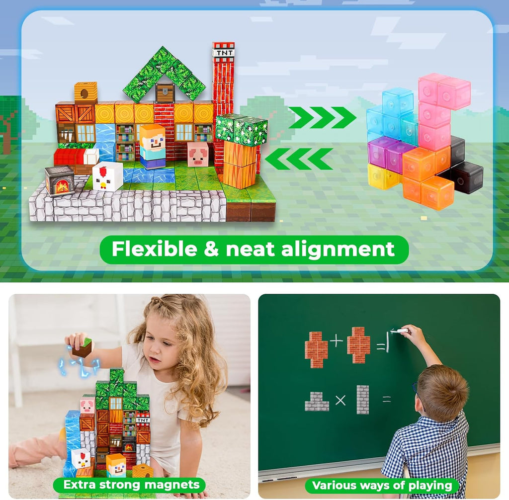 100PCS Magnetic Building Blocks STEM Sensory Toy