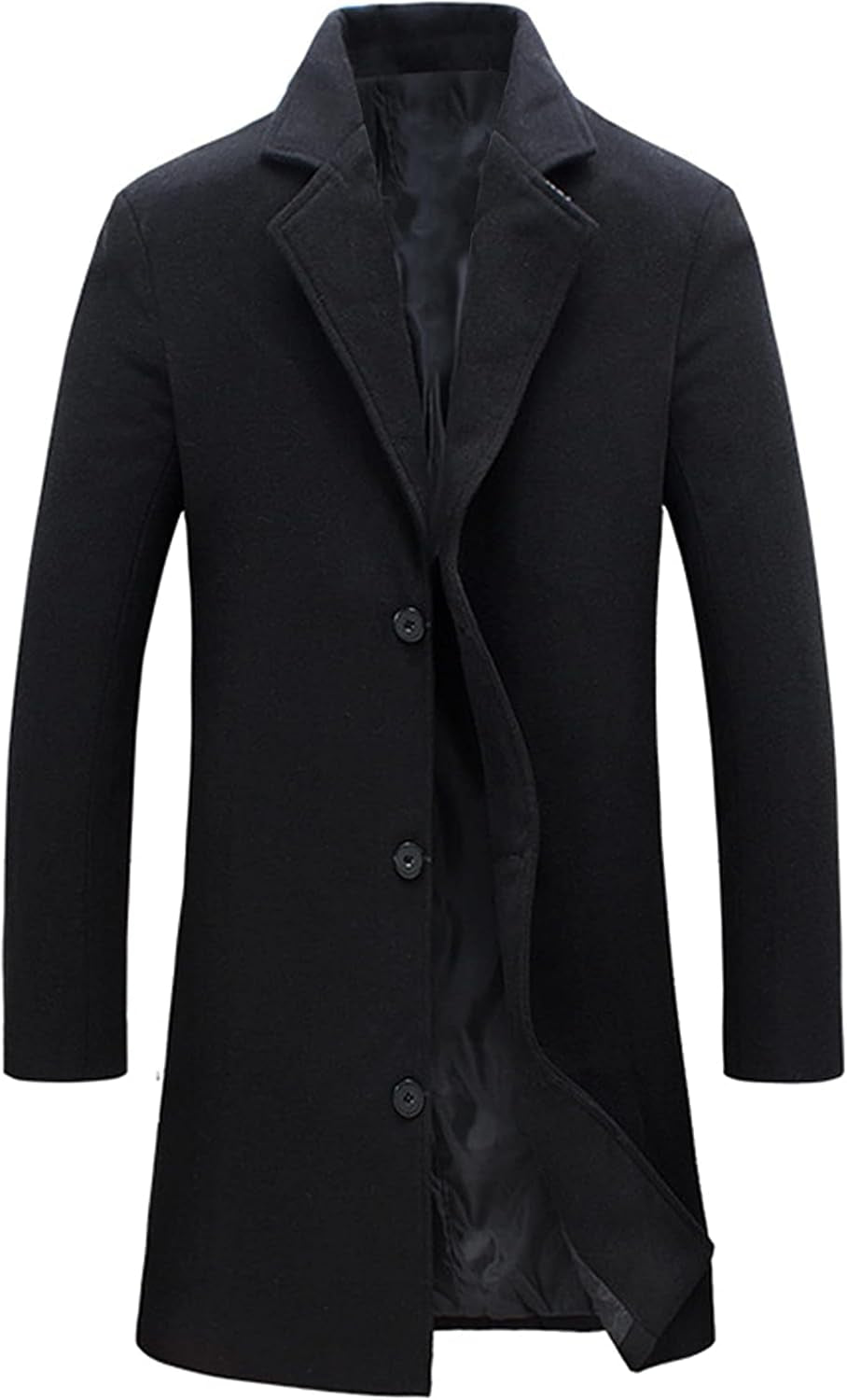 Men'S Wool-Blend Notched-Collar Pea Coat
