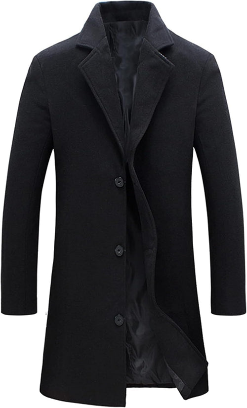 Men'S Wool-Blend Notched-Collar Pea Coat