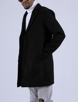 Men'S Wool-Blend Notched-Collar Pea Coat