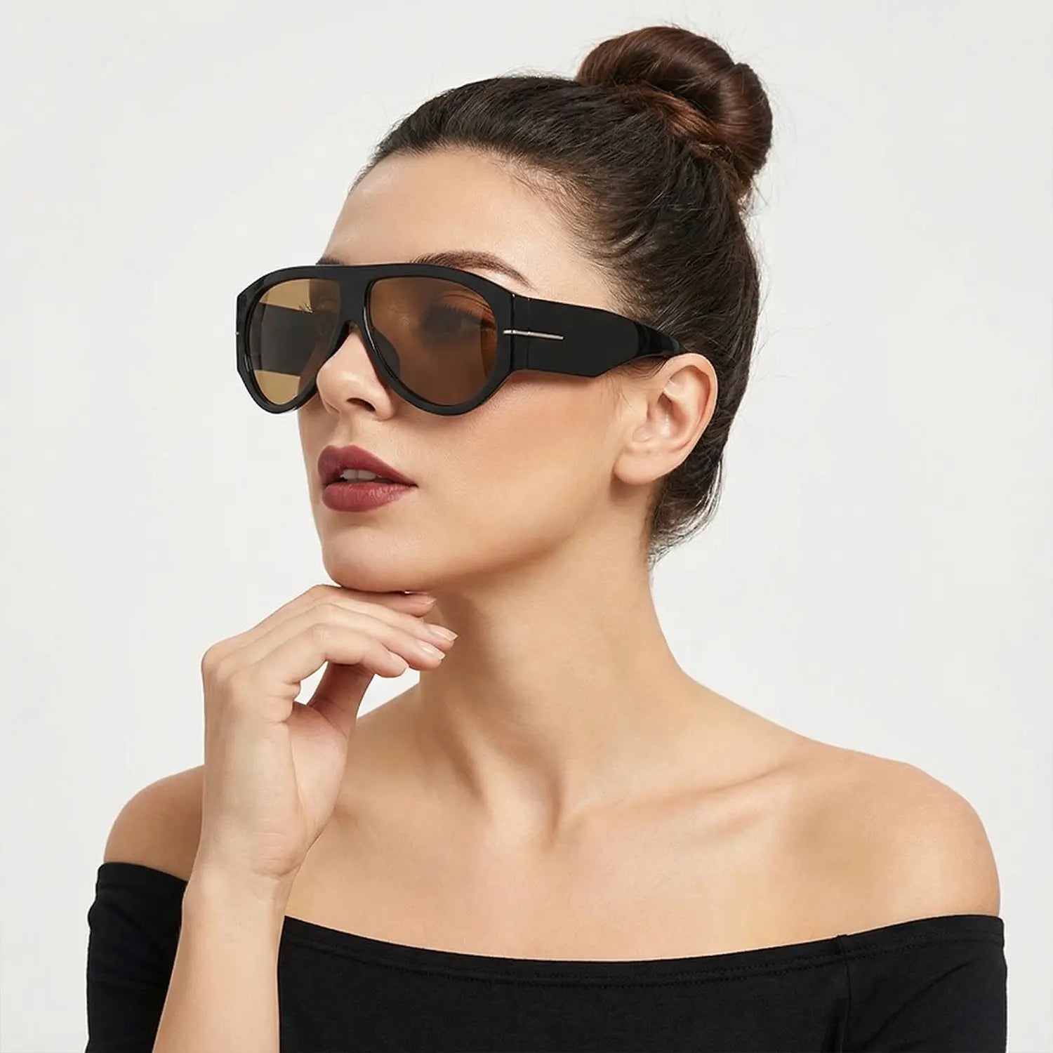 Oversized Retro Aviator Sunglasses 