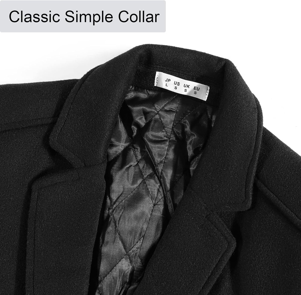 Men'S Wool-Blend Double-Breasted Trench Coat