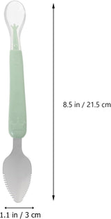 Silicone baby feeding spoon set shown in packaging