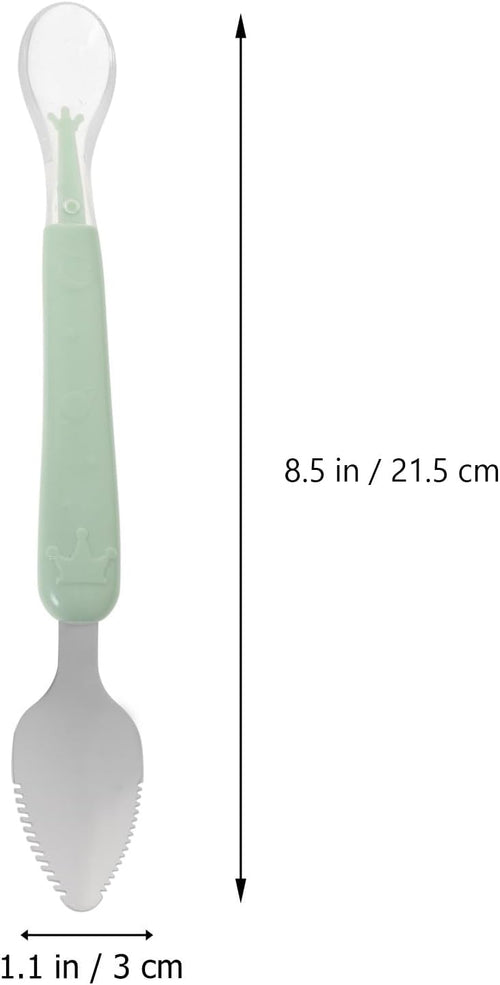 Silicone baby feeding spoon set shown in packaging