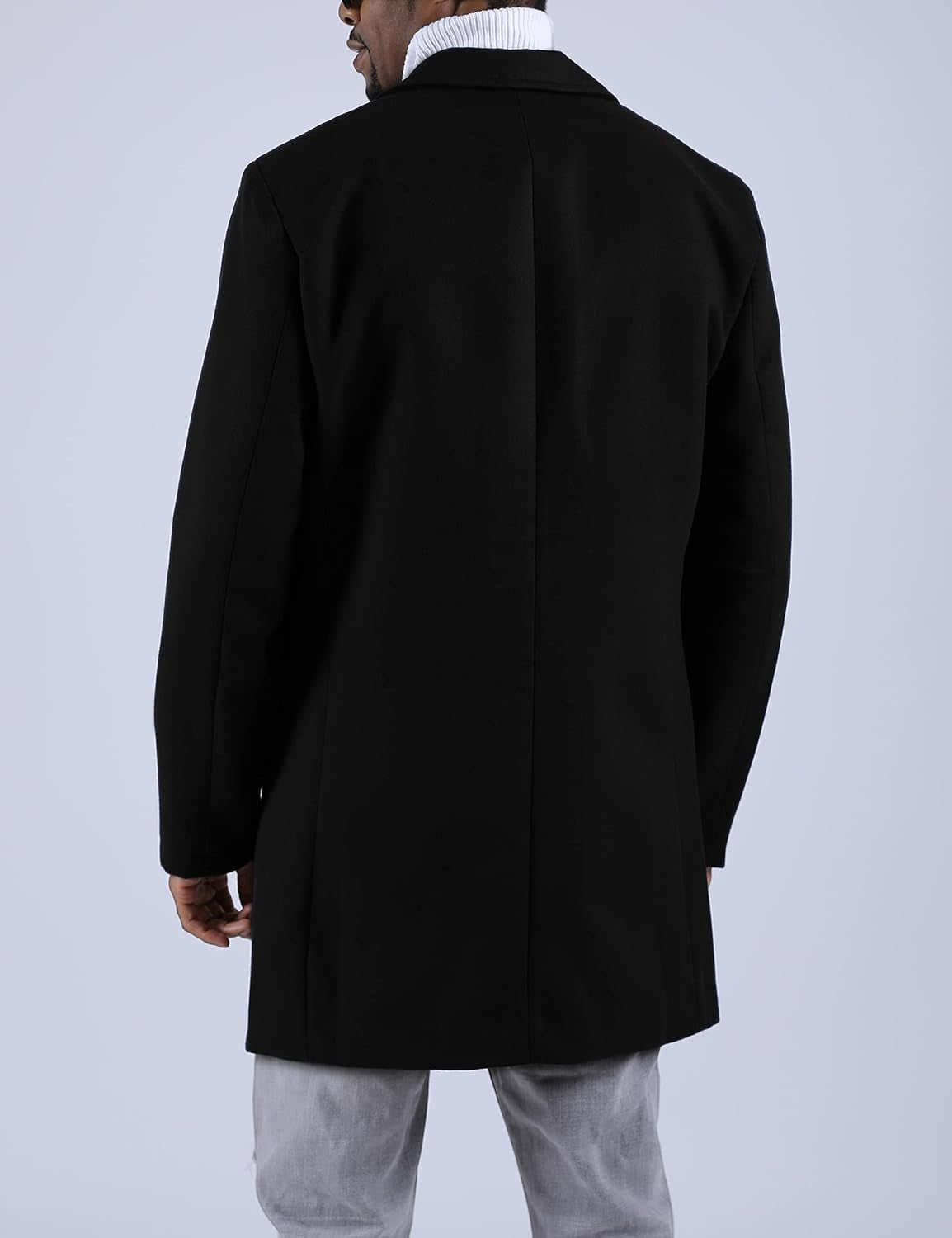 Men'S Wool-Blend Notched-Collar Pea Coat
