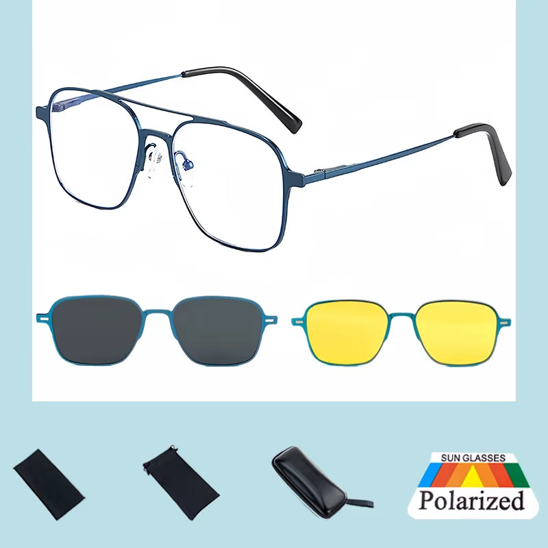 3-In-1 Magnetic Polarized Clip-On Sunglasses