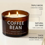 Coffee Bean Soy Wax Candle in Glass Jar, 12Oz