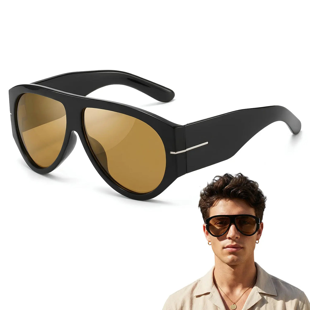 Oversized Retro Aviator Sunglasses 