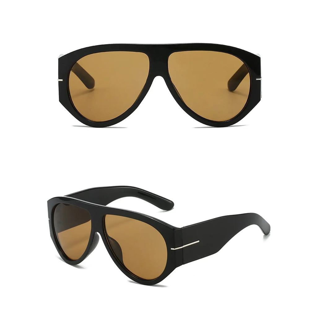 Oversized Retro Aviator Sunglasses 