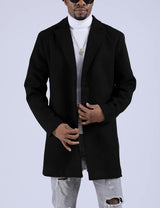Men'S Wool-Blend Notched-Collar Pea Coat