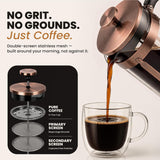 Glass & Stainless-Steel French Press Coffee Maker, 34Oz