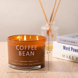 Coffee Bean Soy Wax Candle in Glass Jar, 12Oz