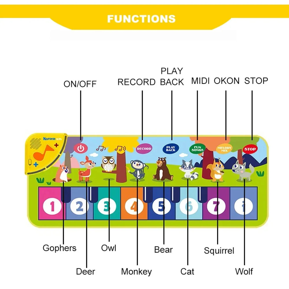 Kids Piano Floor Mat — Musical Dance & Keyboard Mat