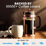 Glass & Stainless-Steel French Press Coffee Maker, 34Oz