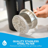Large 8-Cup Stainless-Steel French Press Coffee Maker, 34Oz