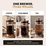 Glass & Stainless-Steel French Press Coffee Maker, 34Oz