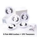 Magnetic Eyelash Kit 5 Pairs with Applicator Tweezer (5 Styles)
