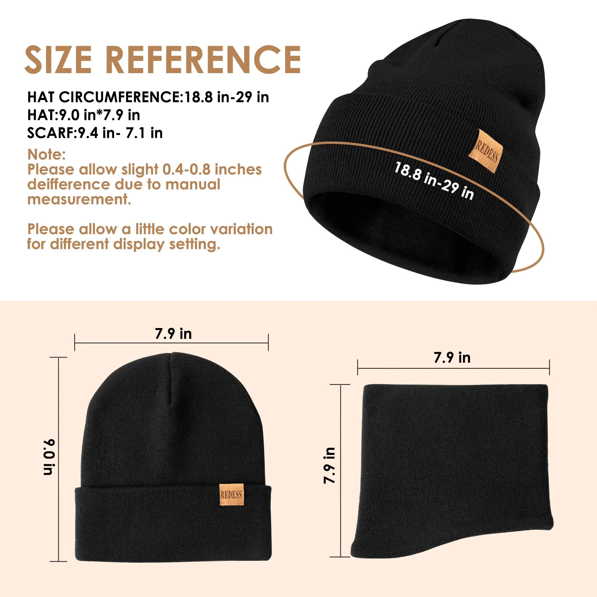 Unisex Winter Hat, Scarf & Glove 3-Piece Set