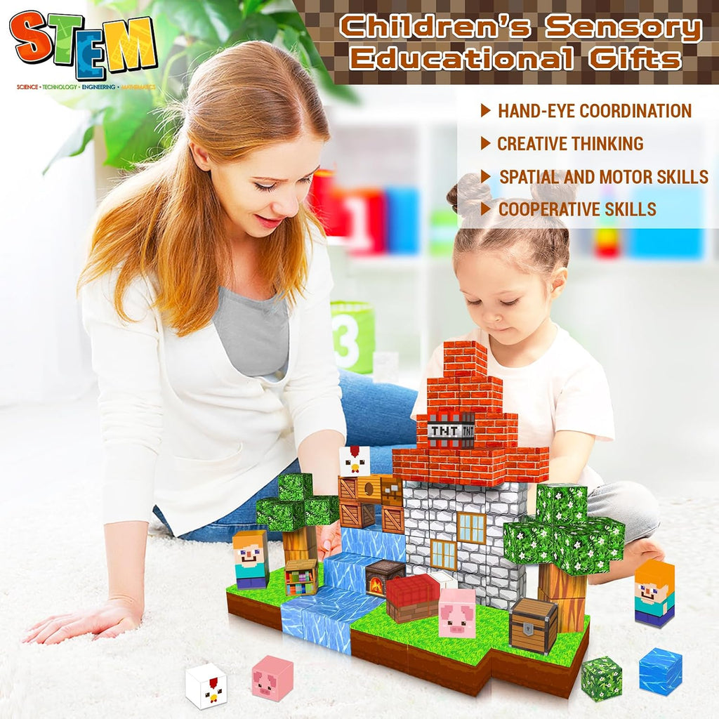 100PCS Magnetic Building Blocks STEM Sensory Toy