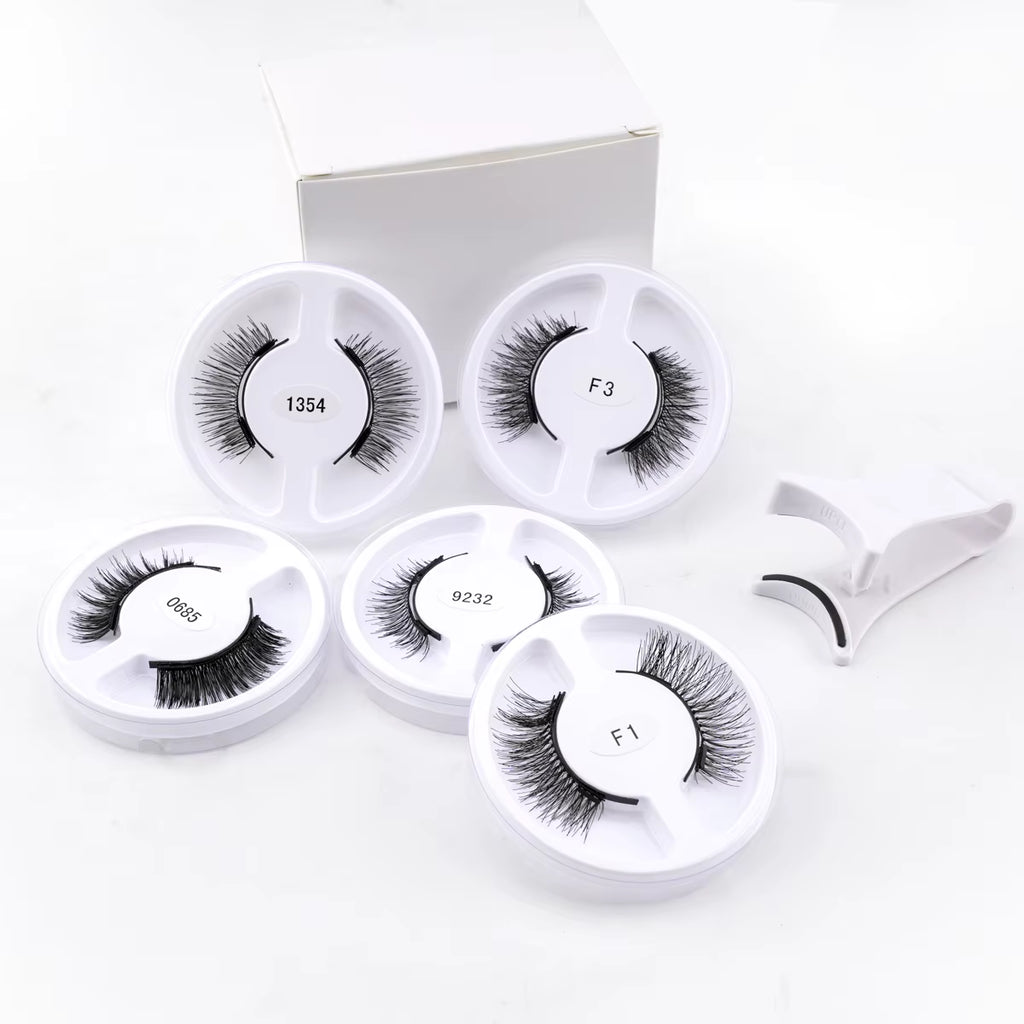 Magnetic Eyelash Kit 5 Pairs with Applicator Tweezer (5 Styles)