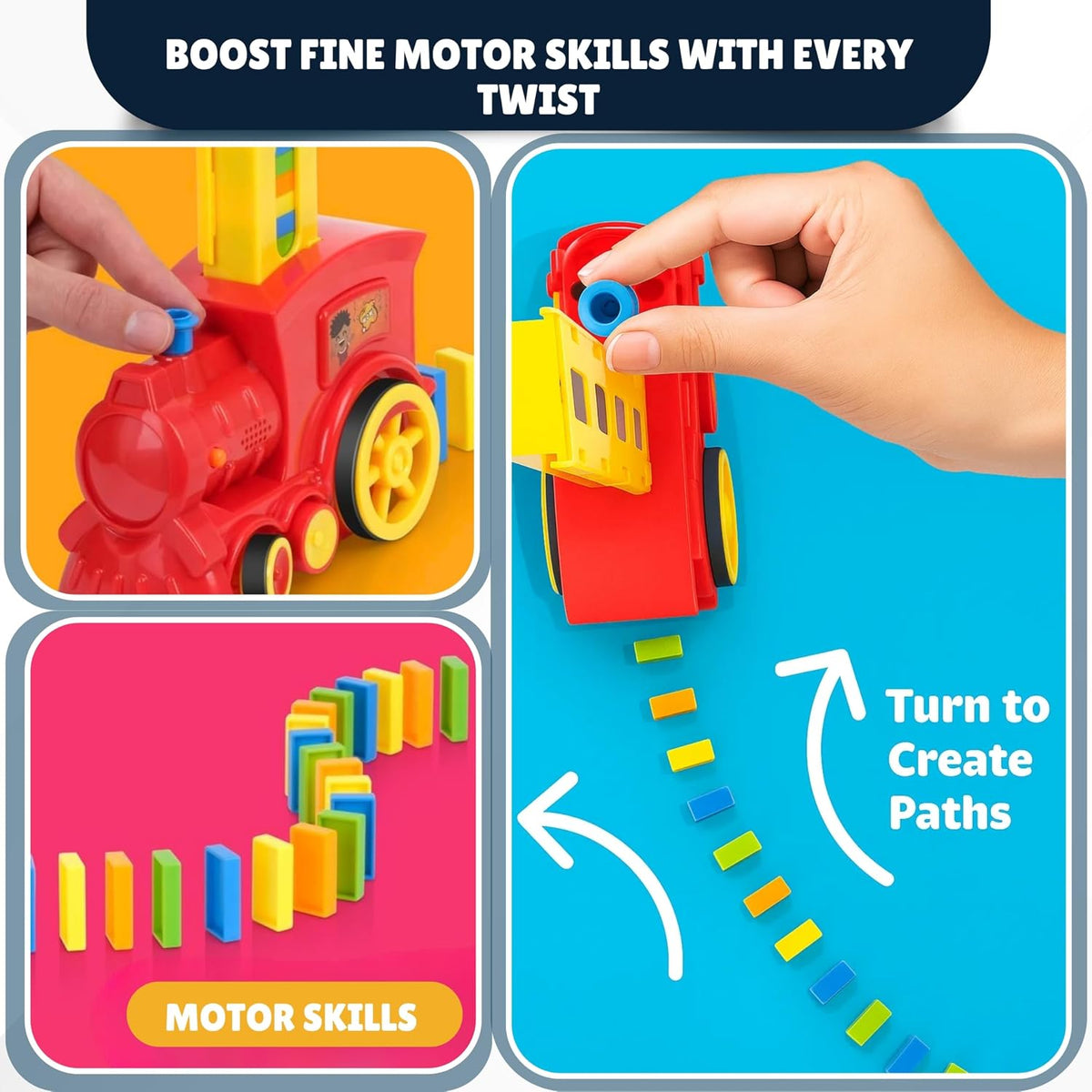 Automatic Domino Train STEM Toy
