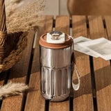 LED digital temperature display stainless steel coffee mug