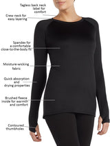 Women'S Plush-Warmth Crew-Neck Thermal Base-Layer Top