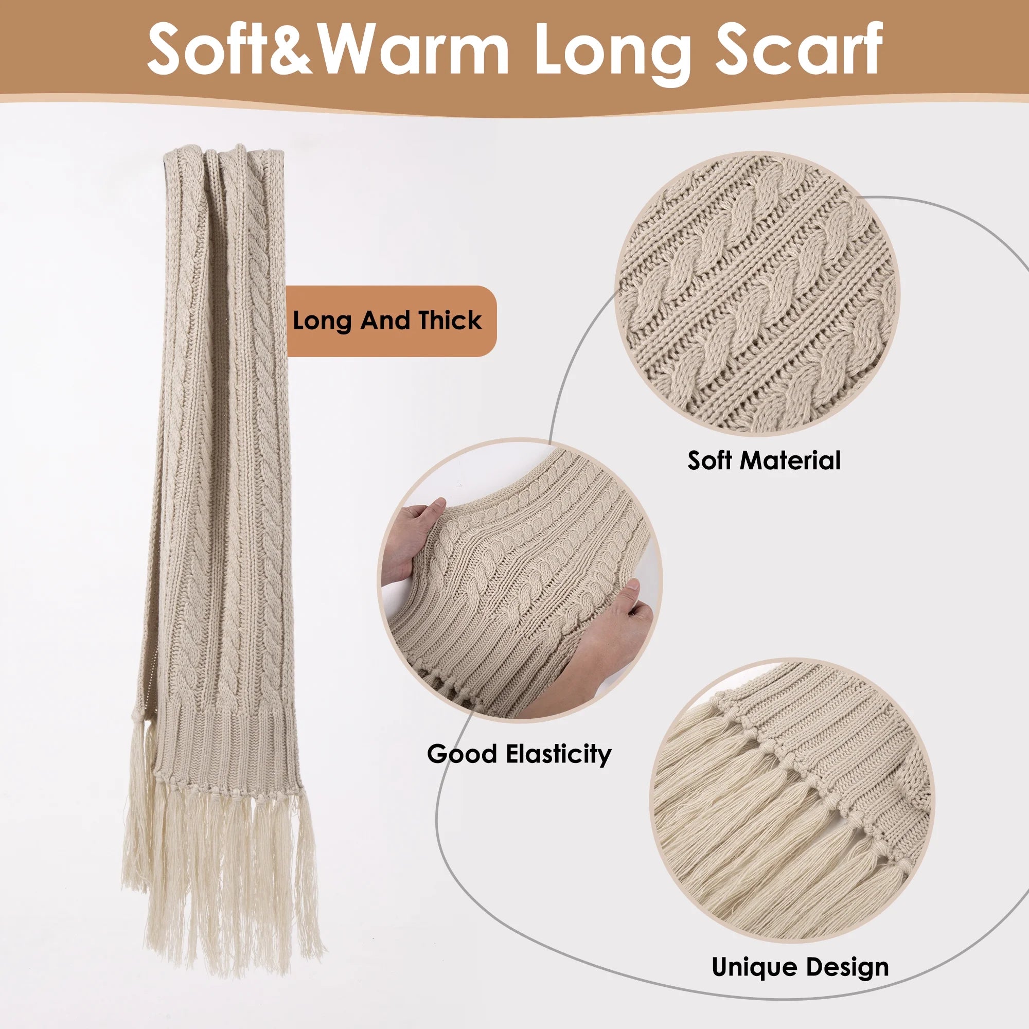 Women'S Winter Beanie, Scarf & Glove Combo
