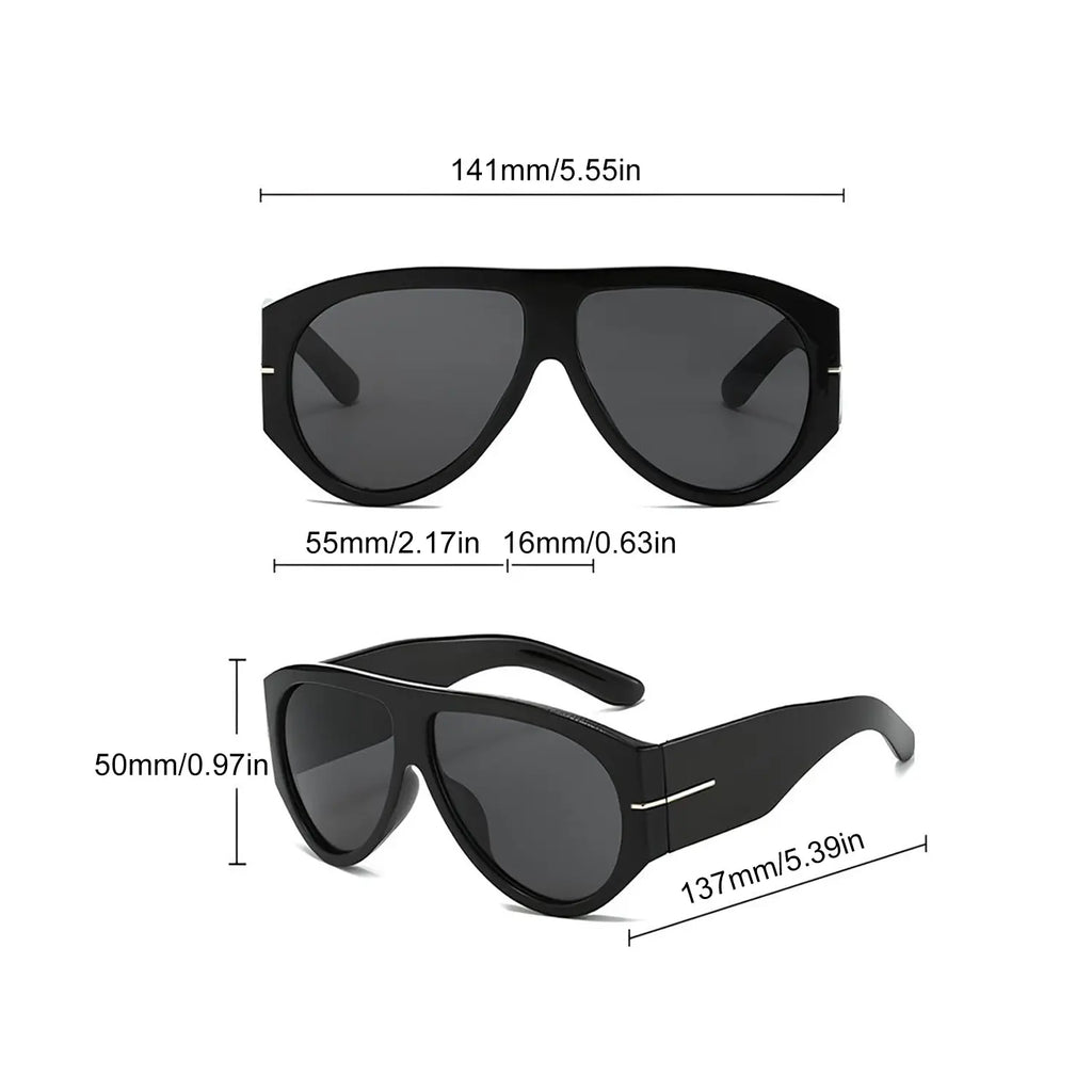 Oversized Retro Aviator Sunglasses 