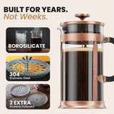 Glass & Stainless-Steel French Press Coffee Maker, 34Oz