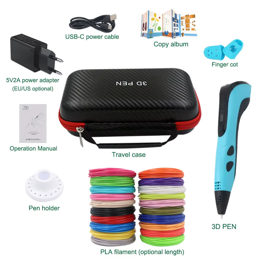 3D Printing Pen — DIY Kids Drawing Pen with LCD Screen