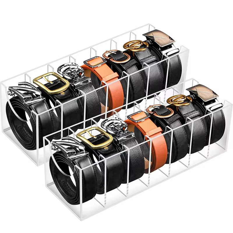 Acrylic Belt & Tie Organizer Display Case for Men'S Closet