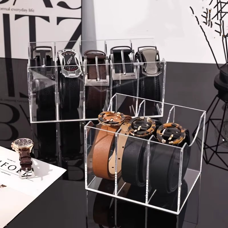Acrylic Belt & Tie Organizer Display Case for Men'S Closet