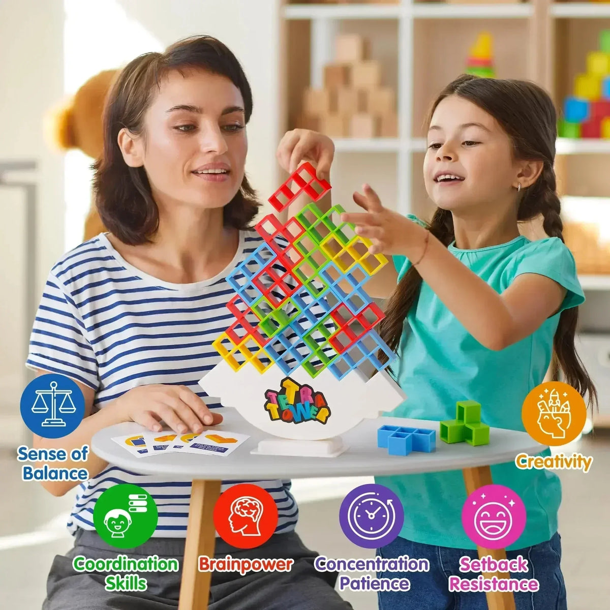 Tetra Tower Balance Stacking Game — Family Skill Challenge