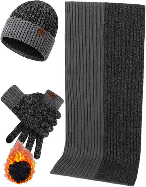 3-Piece Knit Beanie, Scarf & Glove Set