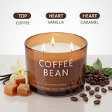 Coffee Bean Soy Wax Candle in Glass Jar, 12Oz