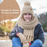 Women'S Winter Beanie, Scarf & Glove Combo