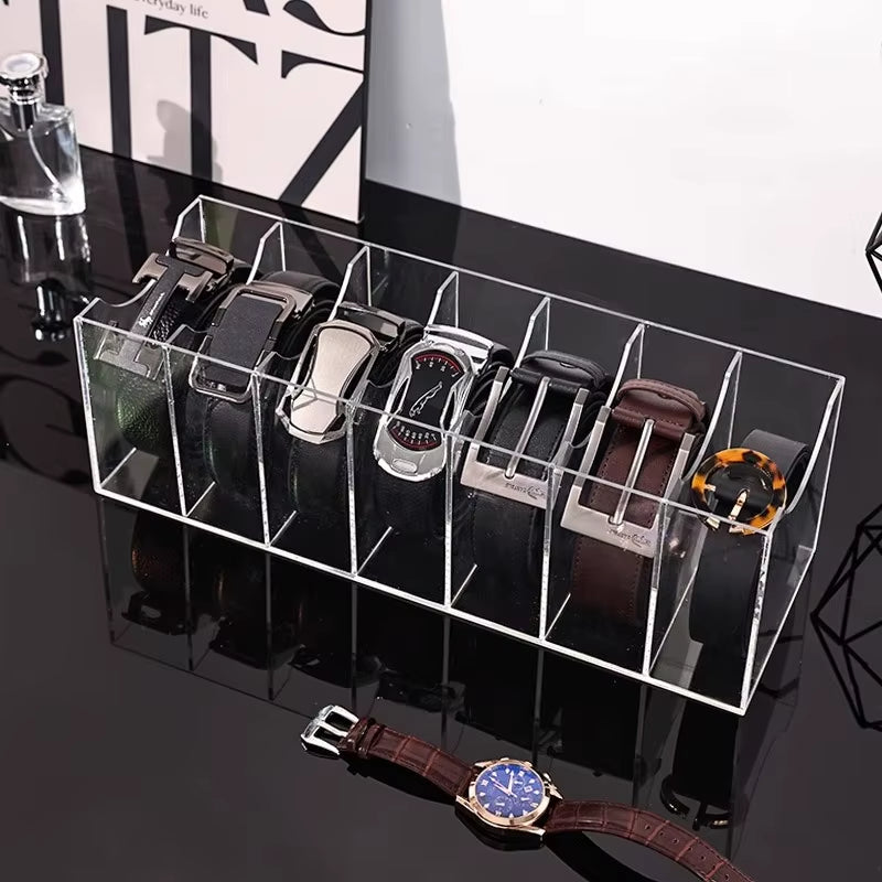 Acrylic Belt & Tie Organizer Display Case for Men'S Closet