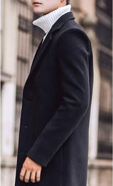 Men'S Wool-Blend Notched-Collar Pea Coat